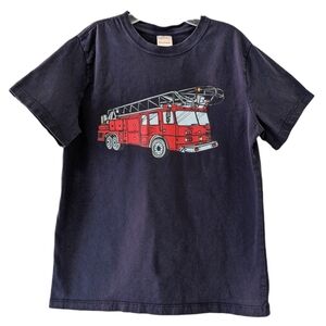 Hanna Andersson navy blue fire truck tee